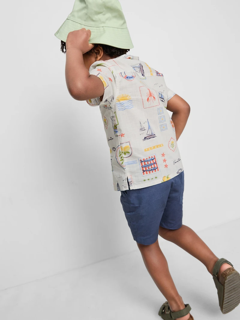 1.5-9yrs | Printed Shirt and Shorts Set