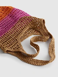Flower Straw Shopper Bag