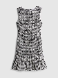 7-15yrs | Shirred Gingham Sleeveless Dress