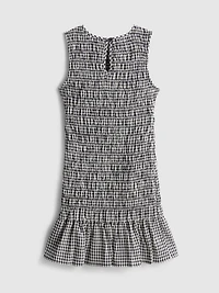 7-15yrs | Shirred Gingham Sleeveless Dress