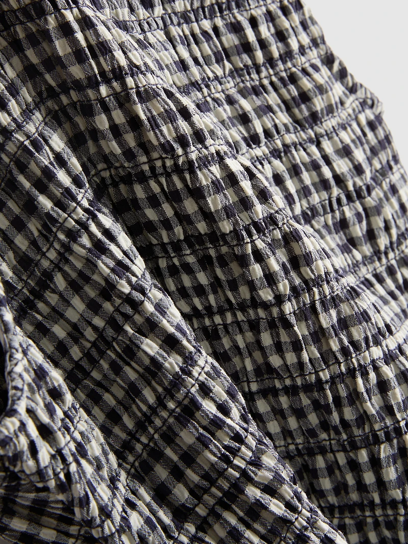 7-15yrs | Shirred Gingham Sleeveless Dress