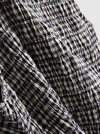 7-15yrs | Shirred Gingham Sleeveless Dress