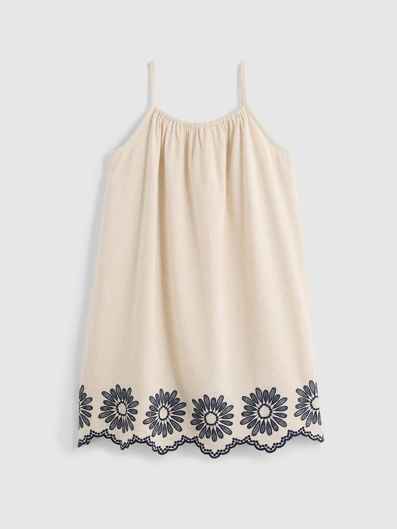7-15yrs | Embroidered Cami Smock Dress