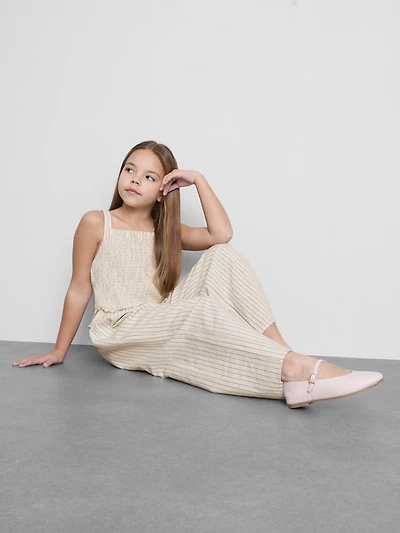 7-15yrs | Stripe Shirred Jumpsuit