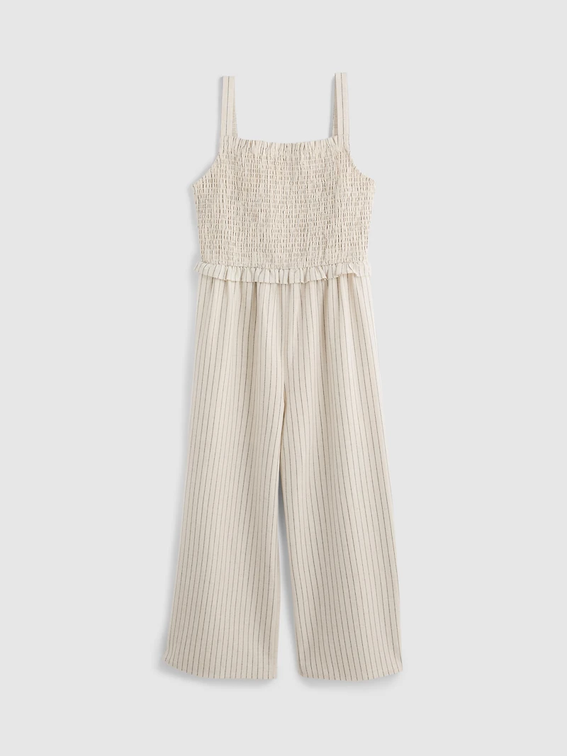 7-15yrs | Stripe Shirred Jumpsuit