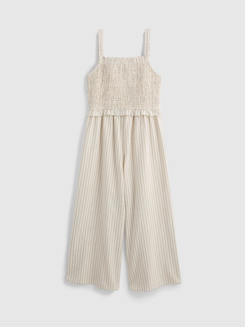 7-15yrs | Stripe Shirred Jumpsuit