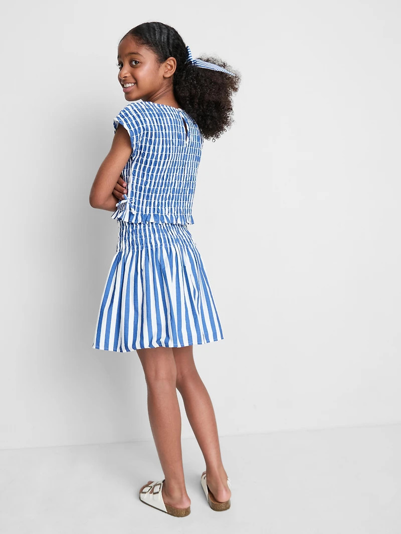 7-15yrs | Stripe Shirred Skirt