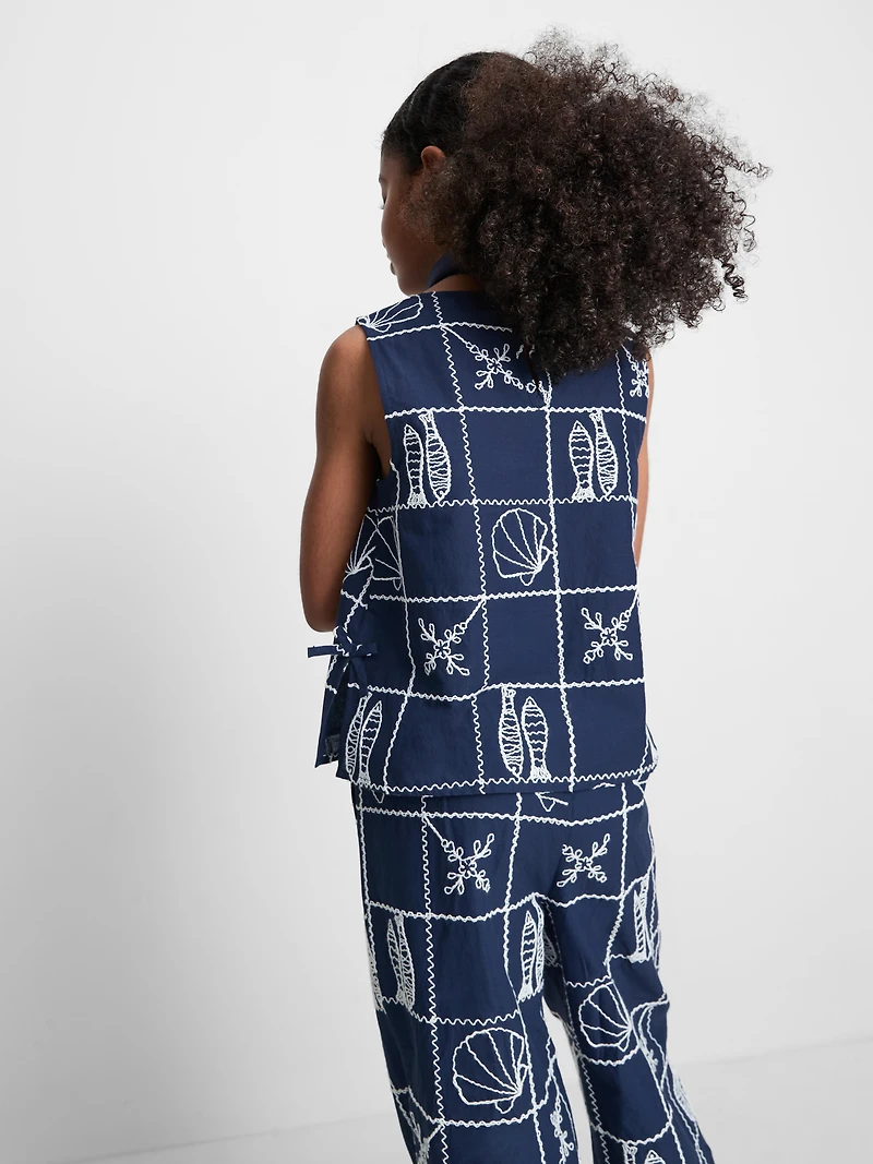 7-15yrs | Embroidered Sleeveless Blouse