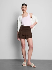 Ruched-Waist Mini Rara Skirt