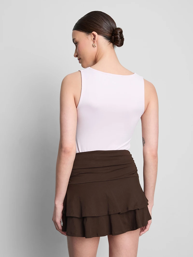 Ruched-Waist Mini Rara Skirt