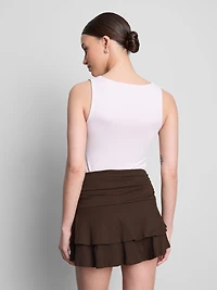 Ruched-Waist Mini Rara Skirt