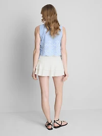 Ruched-Waist Mini Rara Skirt