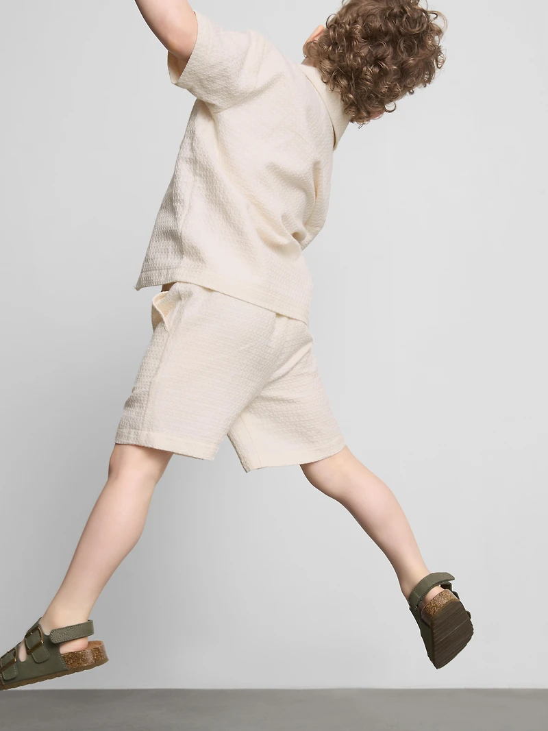 1.5-9yrs | Embroidered Shirt and Shorts Set