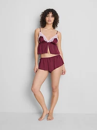Lace-Trim Contrast French Underwear