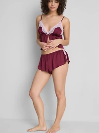 Lace-Trim Contrast French Underwear