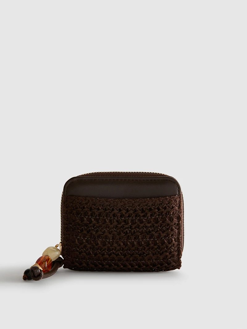 Woven Zip-Up Purse