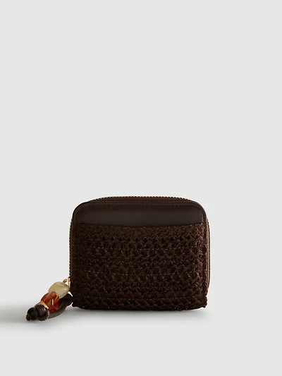 Woven Zip-Up Purse