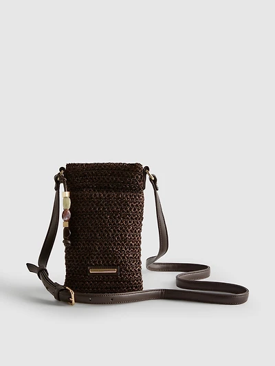 Woven Beaded Phone Bag