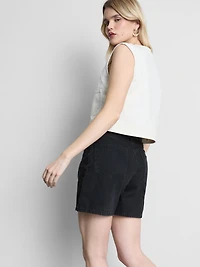 Cotton Front-Pocket Cropped Vest