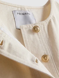 Cotton Front-Pocket Cropped Vest
