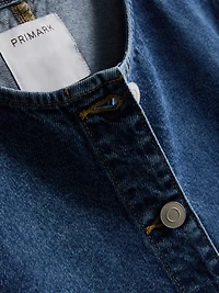Cotton Denim Cinched Short Sleeve Top