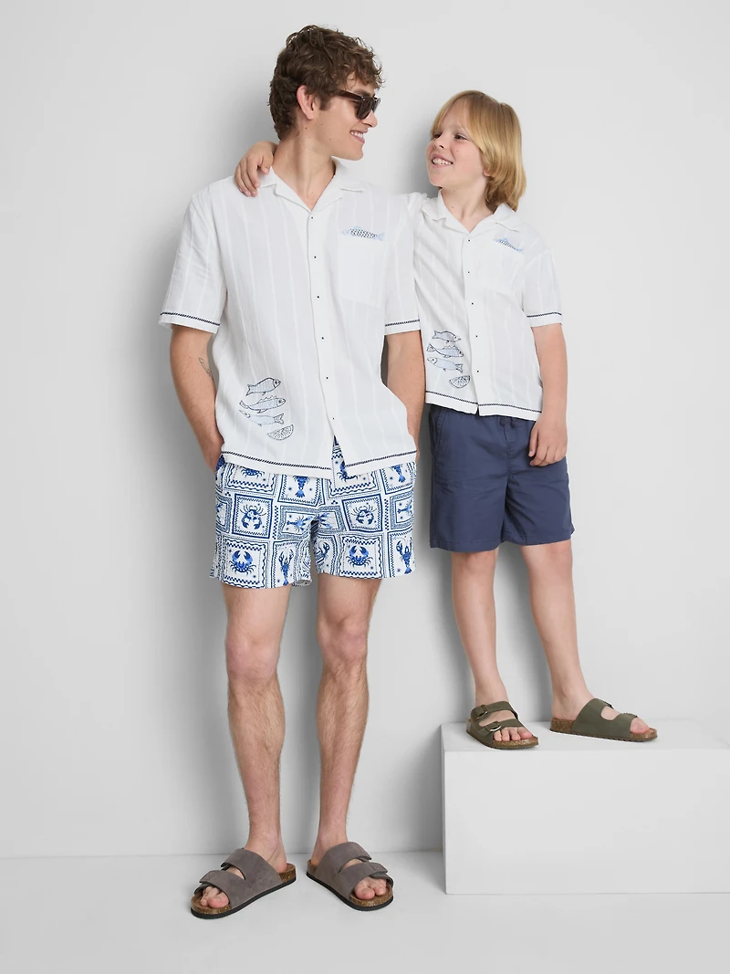 7-15yrs | Fish Embroidered Shirt