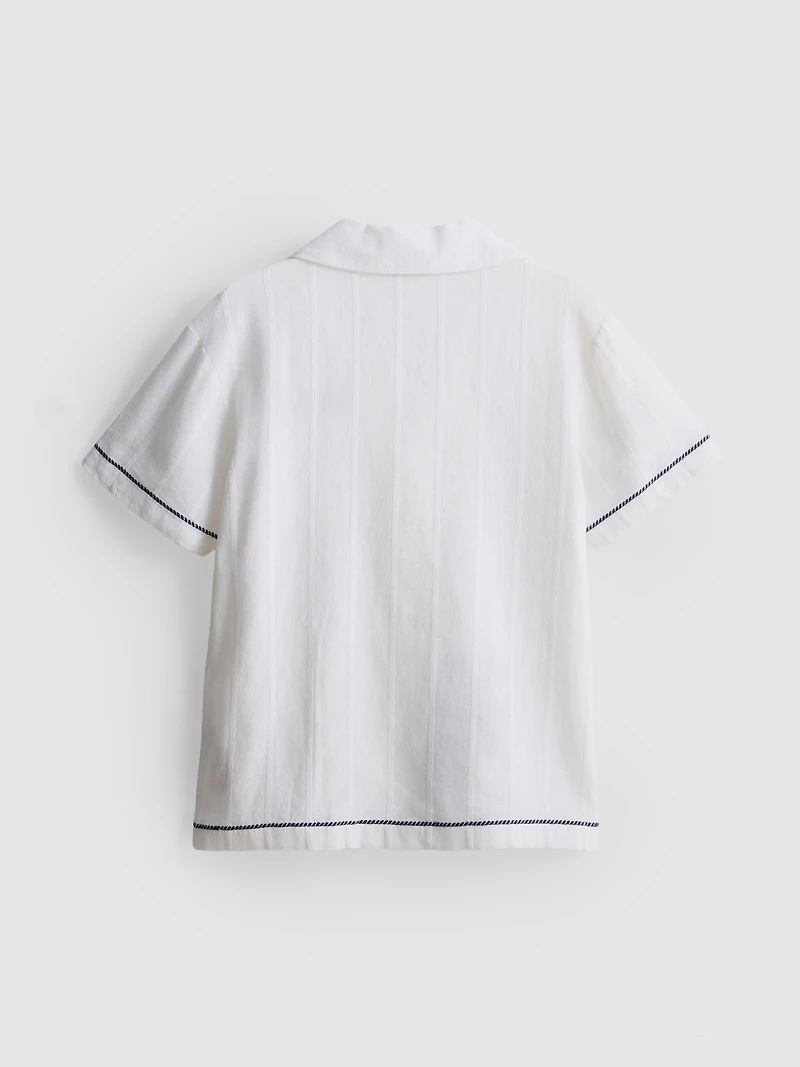 7-15yrs | Fish Embroidered Shirt