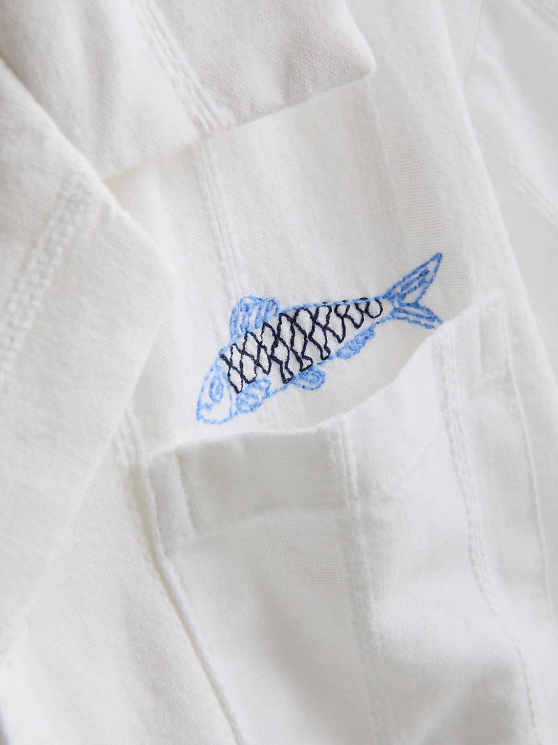 7-15yrs | Fish Embroidered Shirt