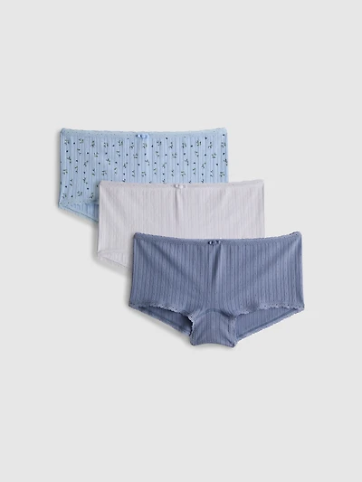 3pk Seamless Mini Boyshorts