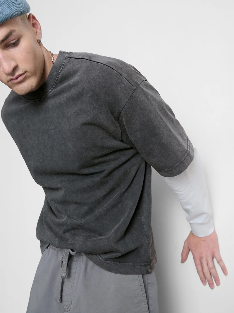 Long Sleeve Washed T-Shirt