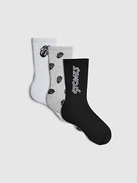 3pk Rolling Stones Ribbed Socks