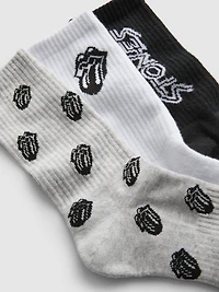 3pk Rolling Stones Ribbed Socks