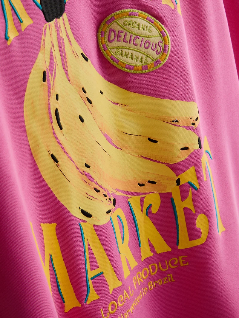 Cotton-Rich Short-Sleeve Banana Sweatshirt