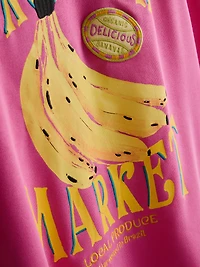 Cotton-Rich Short-Sleeve Banana Sweatshirt