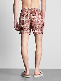 Tile-Print Swim Shorts