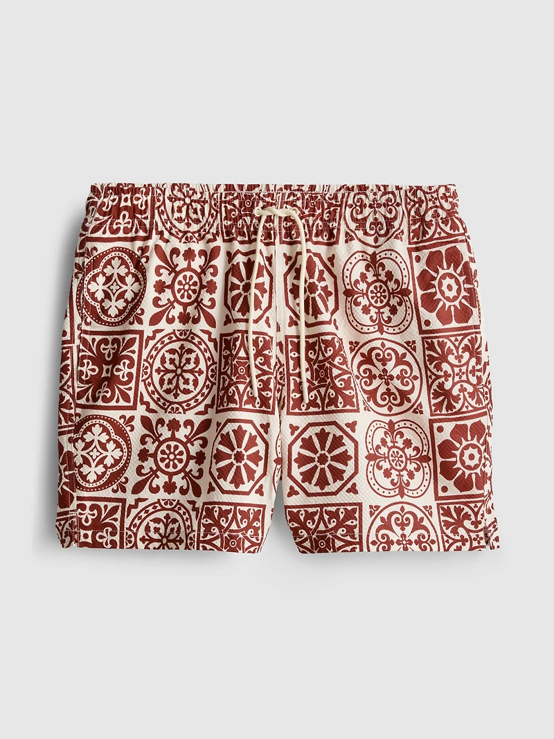 Tile-Print Swim Shorts