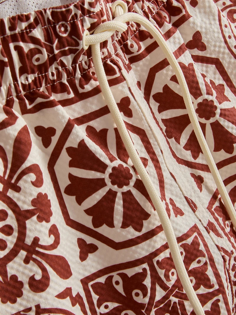 Tile-Print Swim Shorts