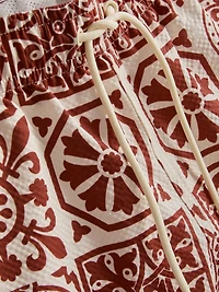 Tile-Print Swim Shorts