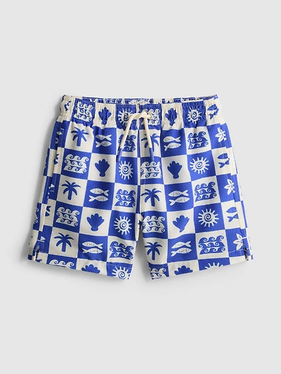 1.5-9yrs | Tile Print Swim Shorts