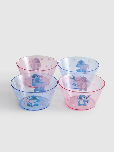 4pk Disney's Stitch Plastic Bowls