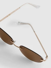 Rimless Oval-Lens Sunglasses