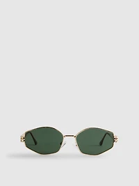 Geometric Metal Frame Sunglasses