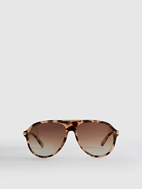 Metal-Trim Aviator-Style Sunglasses