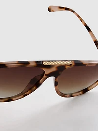 Metal-Trim Aviator-Style Sunglasses