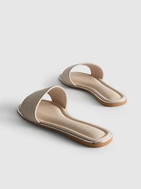 Rhinestone Bead Mule Sandals