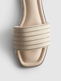 Rhinestone Bead Mule Sandals