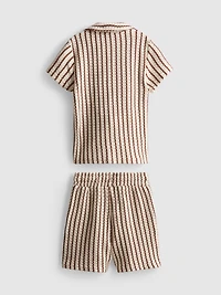 1.5-9yrs | Stripe Knit Shirt and Shorts Set