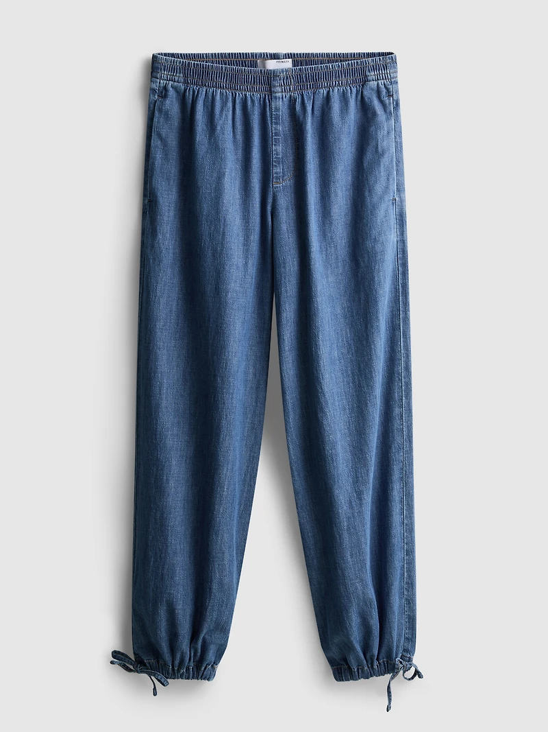 Paula Echevarría Cotton-Rich Denim Harem Pants