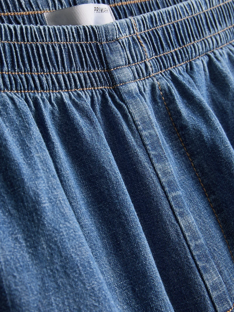 Paula Echevarría Cotton-Rich Denim Harem Pants