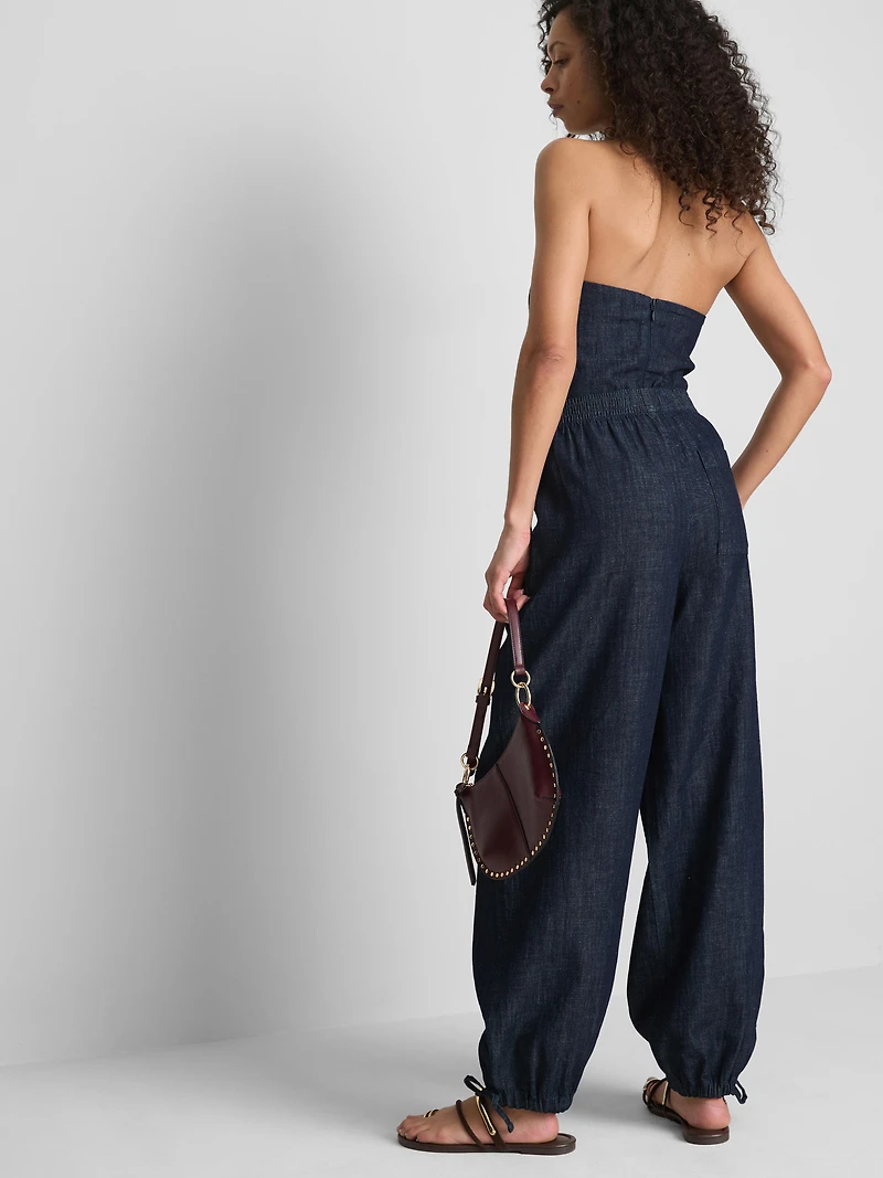Paula Echevarría Cotton-Rich Denim Harem Pants